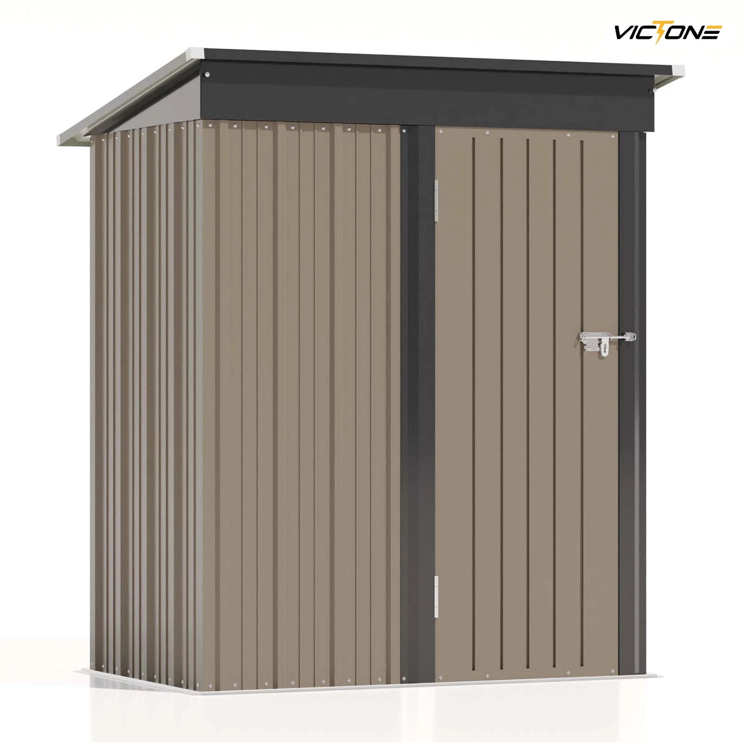 Patiowell 5x3 FT Outdoor Storage Shed, Tool Shed with Sloping Roof and , Metal Shed for Backyard Garden Patio Lawn