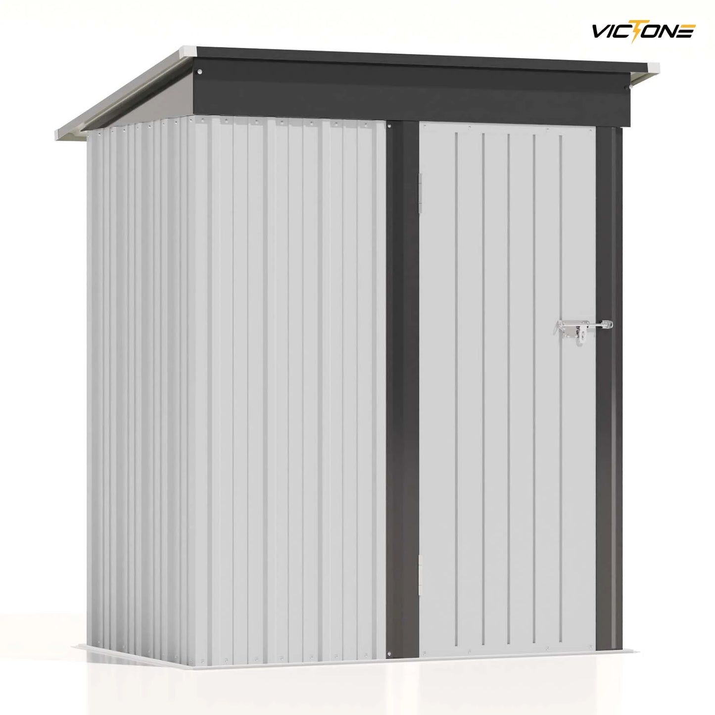 Patiowell 5x3 FT Outdoor Storage Shed, Tool Shed with Sloping Roof and , Metal Shed for Backyard Garden Patio Lawn
