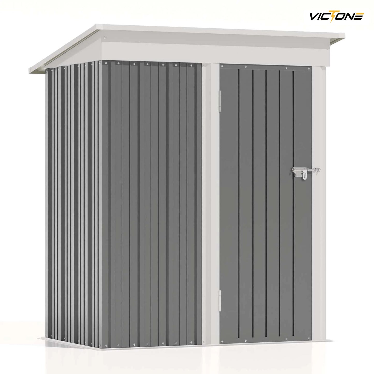 Patiowell 5x3 FT Outdoor Storage Shed, Tool Shed with Sloping Roof and , Metal Shed for Backyard Garden Patio Lawn