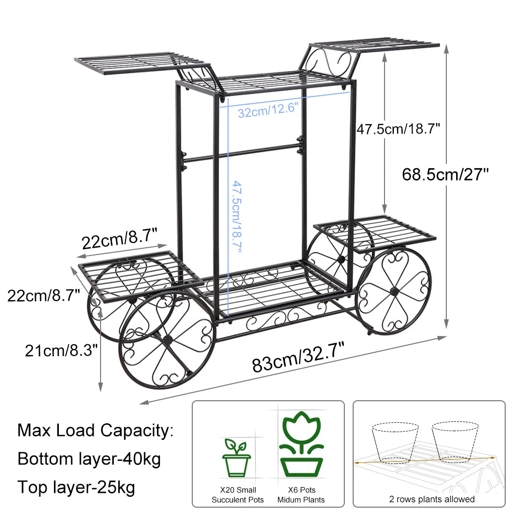 l Plant Stand, Indoor, Garden Cart Wrought Iron