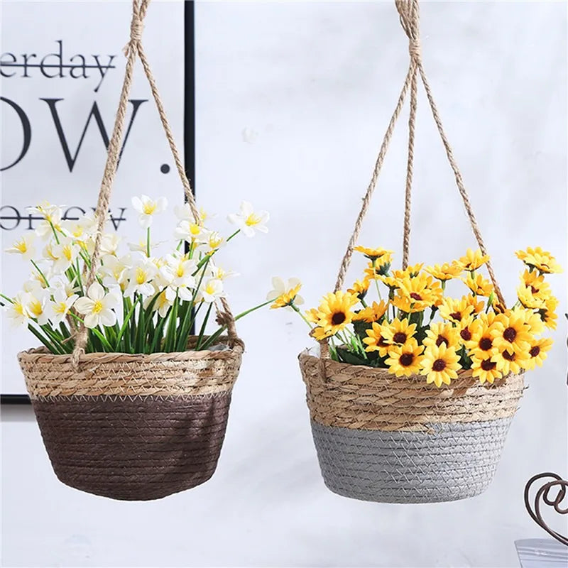Garden Macrame Plant Storage Basket, Flower Pot Holder Plant Hangers