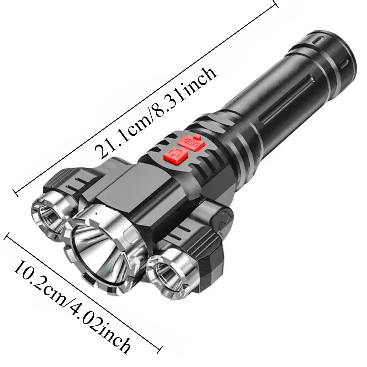 3LED Strong Waterproof Flashlight, Portable Camping Bike Light,