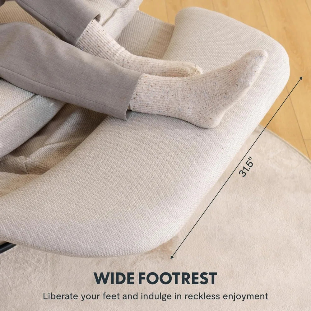 Lotus Swivel Rocker Recliner Chair for Adults, Oversized 360° Swivel Recliner Chair, Certified Linen, Award-Winning