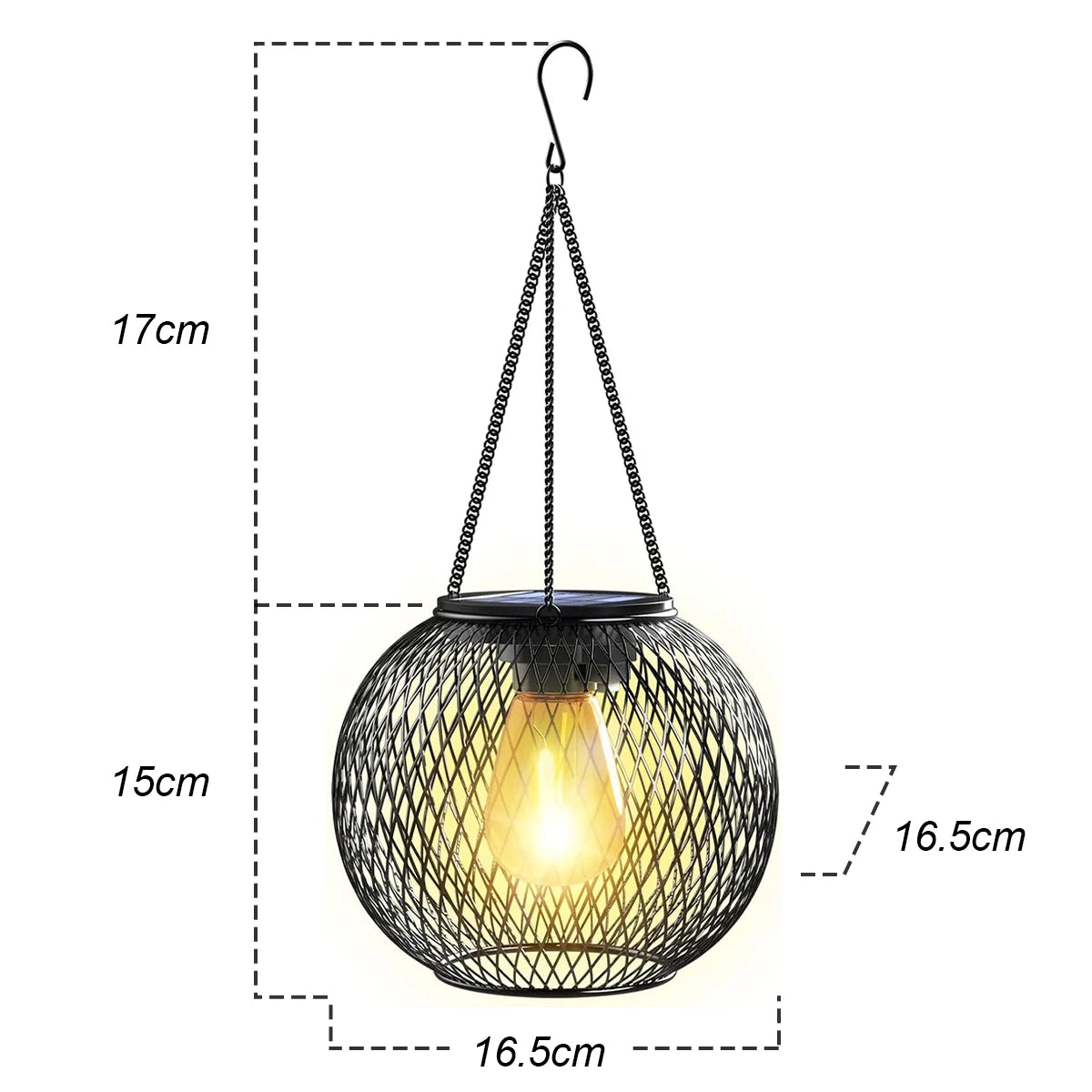 Solar Lantern Led Light Daylight Sensor Garden Lamps Lights Outdoor Waterproof 3000k Landscape With Durable Chain Decor