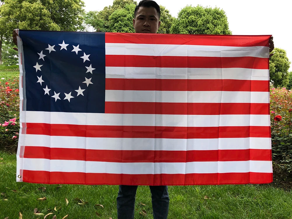 Betsy Ross 13 Star USA American Flag 90*150CM Double Sided Printed Polyester