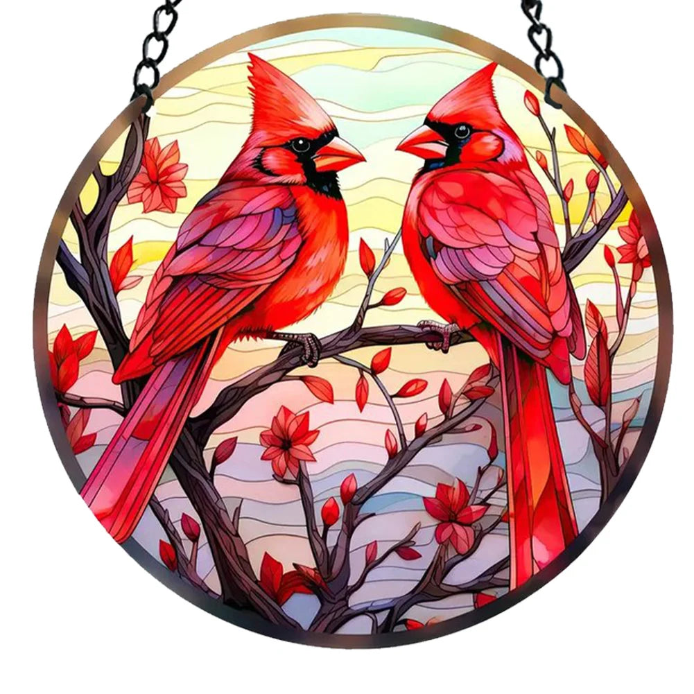 Suncatcher Home Decoration Panel with Chain and Hook Acrylic Abstract Orchid Waterproof for Garden Corridors