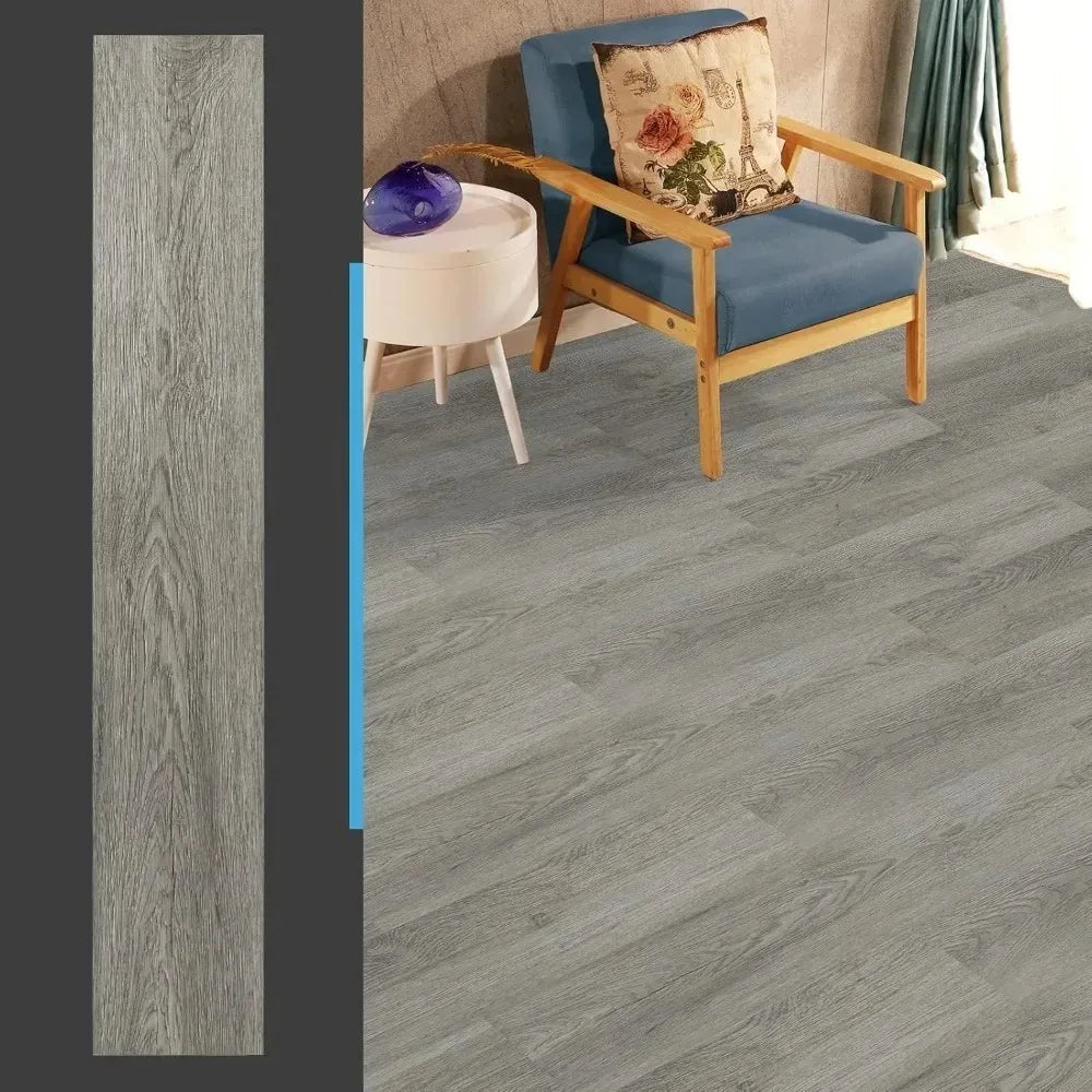 54 Sq.Ft Vinyl Wood Plank, Rigid Surface Hard Core Easy DIY Self-Adhesive Flooring
