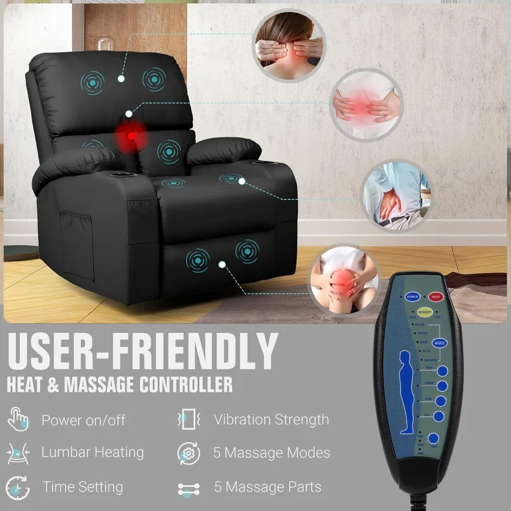 Smart Relaxation Throne – Auto Massage Programs + Whisper-Quiet Swivel Base
