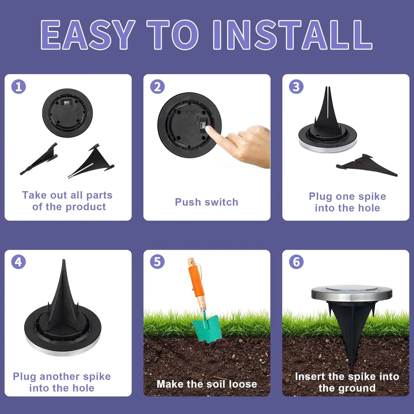 4/8pcs Solar Lights Outdoor,Landscape Lighting for Garden, Yard, Pathway (Cool/Warm White)