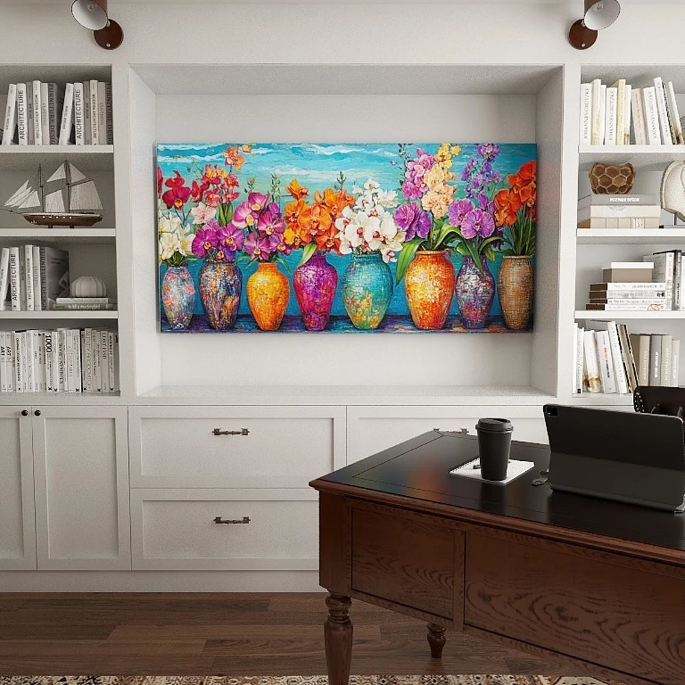 1.5-Inch Thick Pine Solid Wood Frame, Wall Art, Art Wall Painting, Bedroom, Office, Living Room