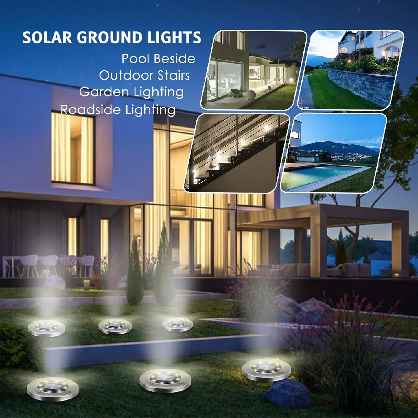 4/8pcs Solar Lights Outdoor,Landscape Lighting for Garden, Yard, Pathway (Cool/Warm White)