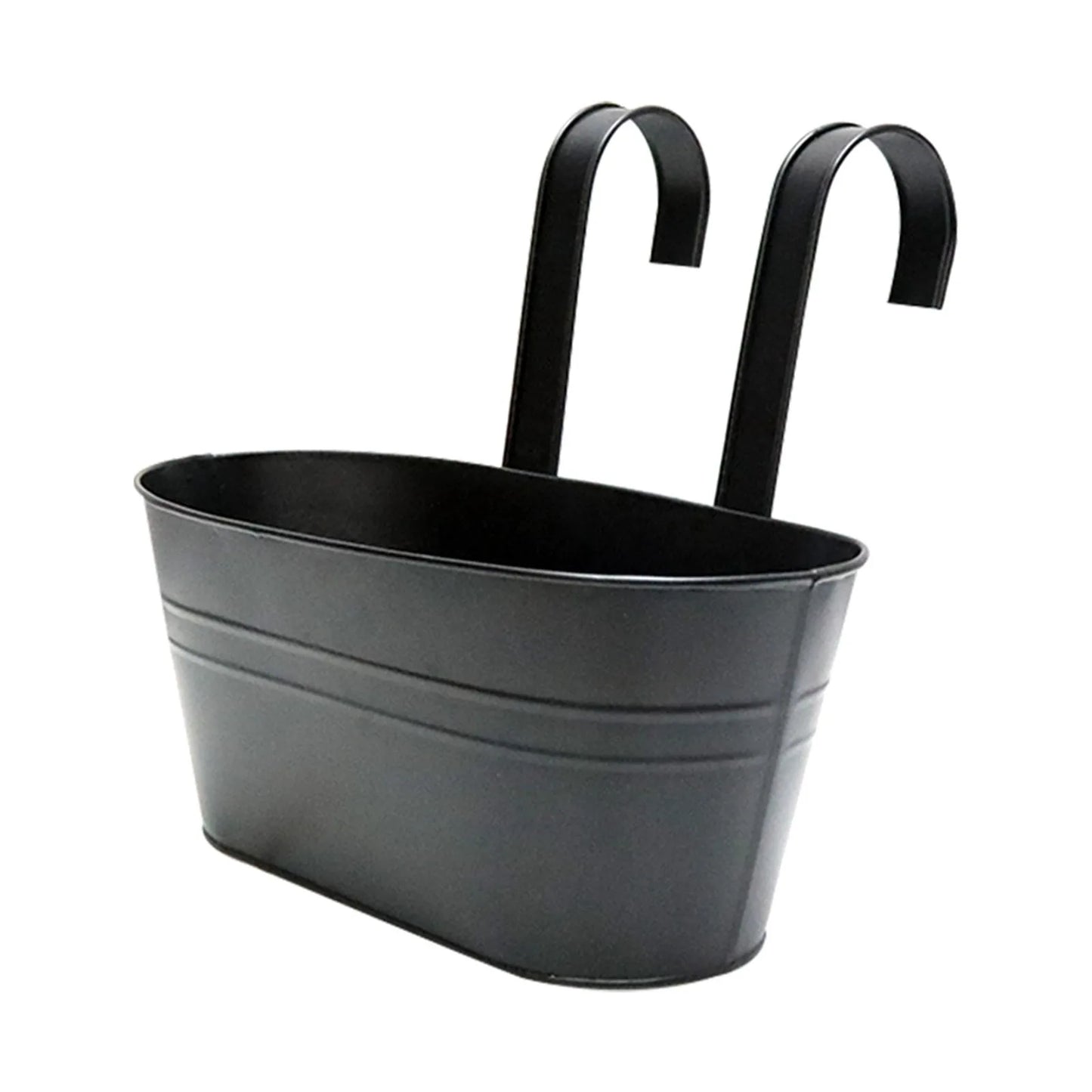 Flower Pot Fence Balcony Garden Hanging Pots Solid Colored Sturdy Plastic Hanging Pots