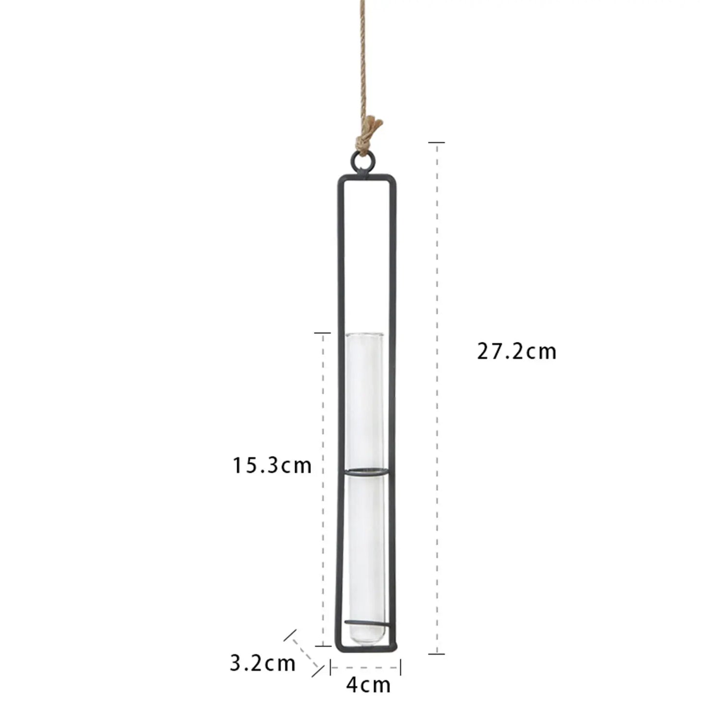 Glass Hanging Hydroponic Plant vasesTube Planter Exquisite Wall Hanging Tube Vase for Living Room Porch Balcony