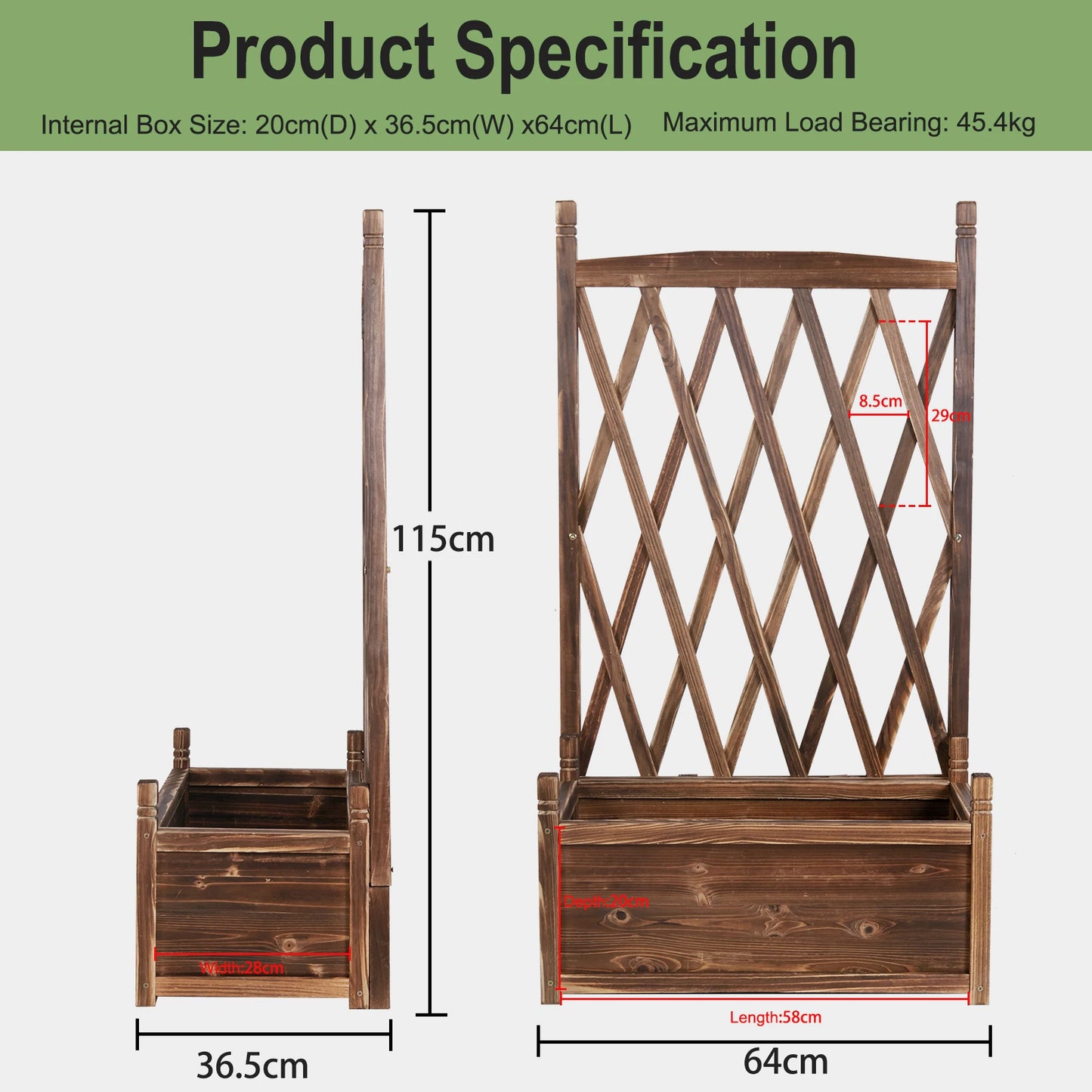 Vegetable Grow Bed Support Patio Lattice for Outdoor Indoor