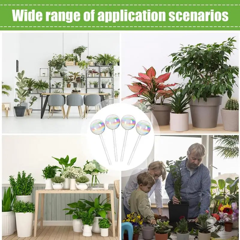 Automatic Plant Watering Bulbs Glass Self Watering Balls Clear Flower Auto Watering Spikes Garden Drip Irrigation System