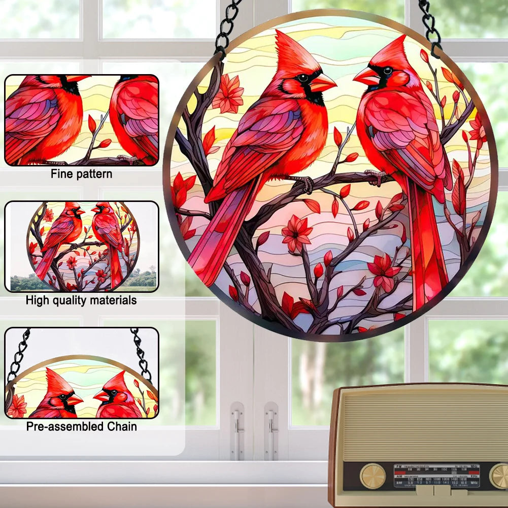 Suncatcher Home Decoration Panel with Chain and Hook Acrylic Abstract Orchid Waterproof for Garden Corridors