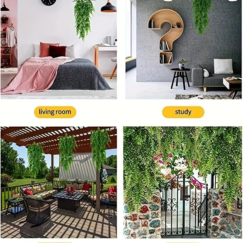 Artificial Hanging Plants Fake Rattan, Ivy Green Garland, Persian