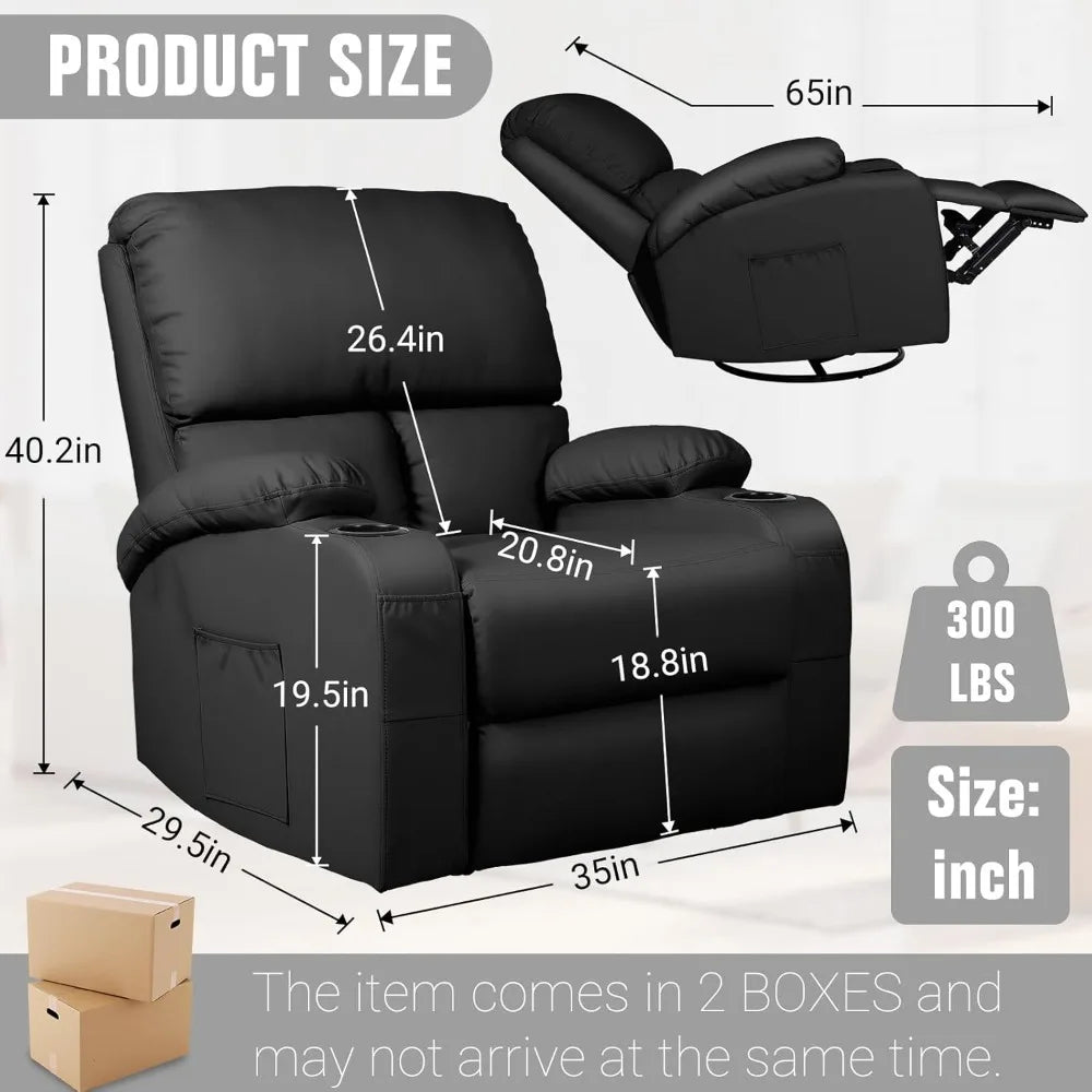 Smart Relaxation Throne – Auto Massage Programs + Whisper-Quiet Swivel Base
