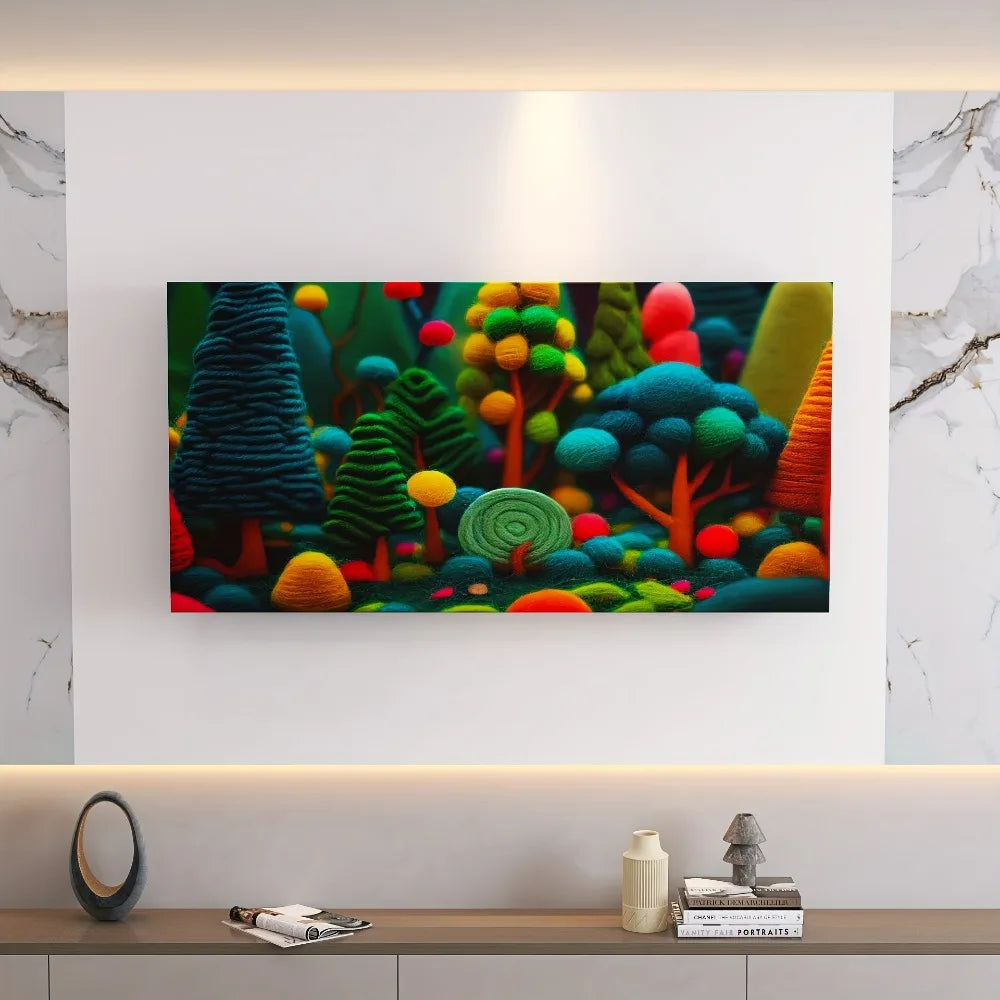 An abstract green tree canvas wall art, light green decorative poster,suitable for interior,