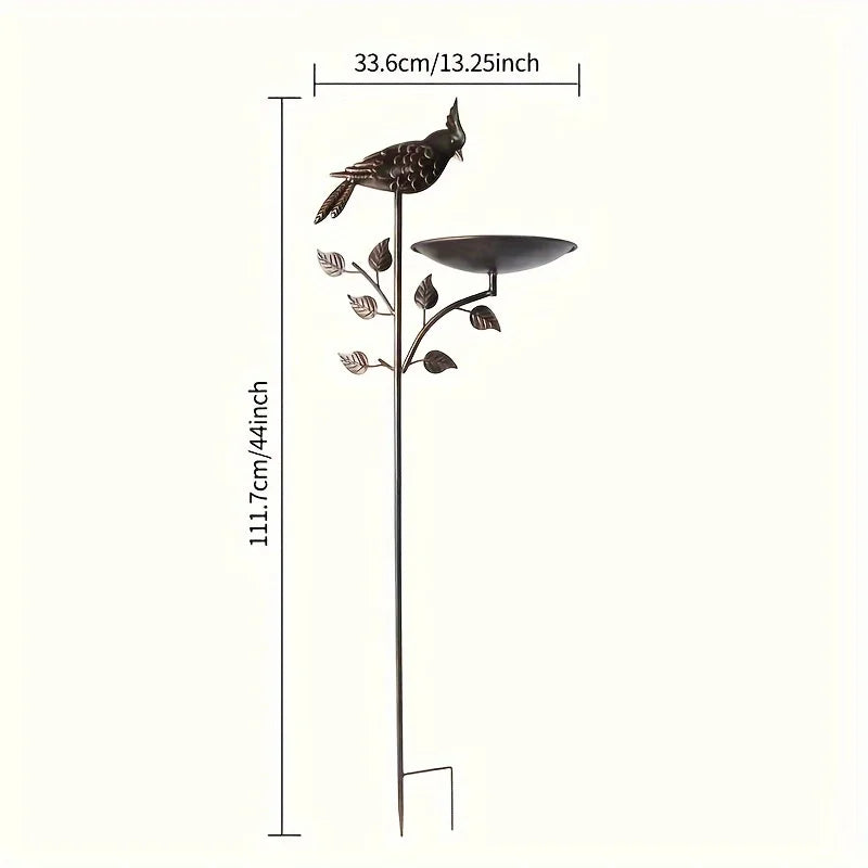 Waterproof Outdoor Bird Bath For Backyard Garden Lawn, Ground Feeders, Deep Antique Copper