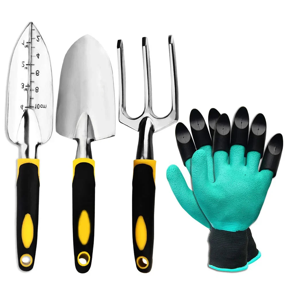 Garden Tool Set 4 Pack For Weeding, Loosening Soil