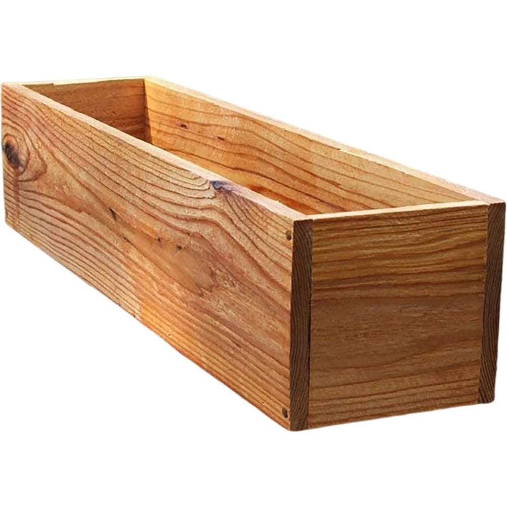 Antiseptic Wood Flower Box Retro Window Outdoor Pot Cedar Succulent Decorative Pots