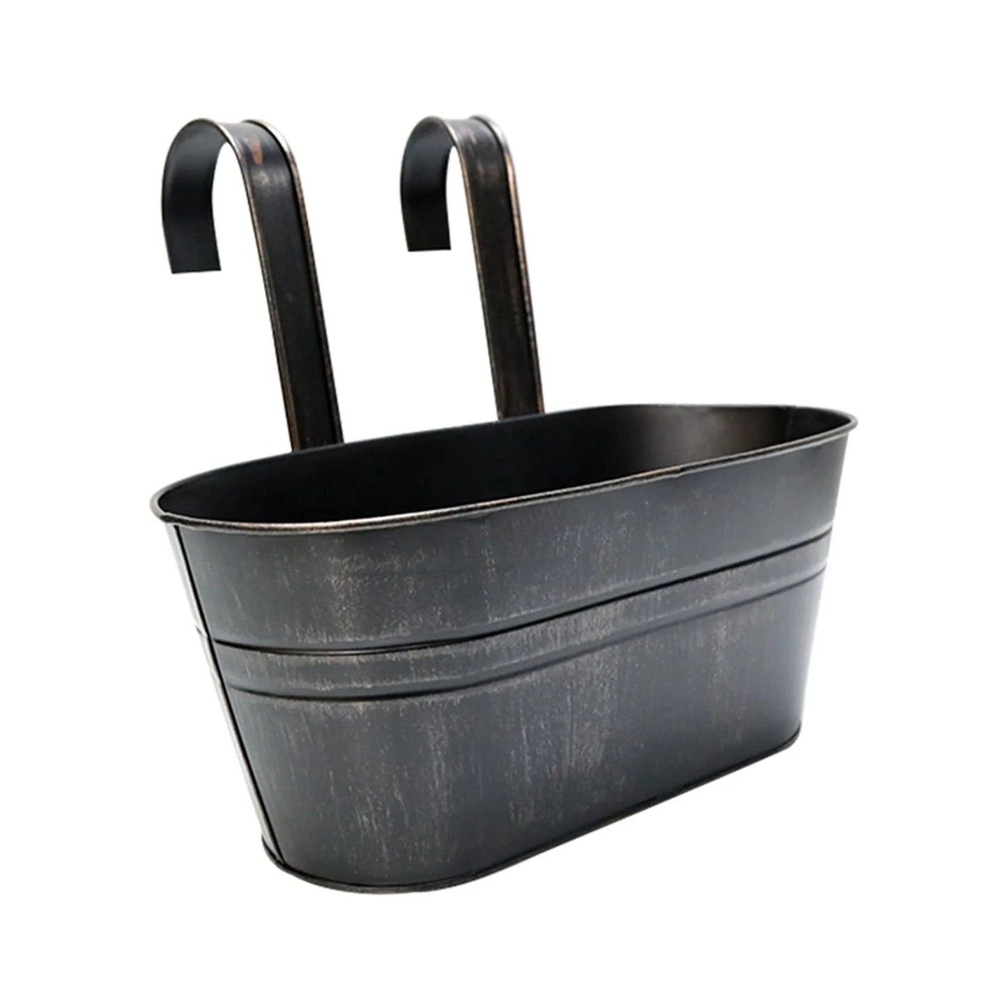 Flower Pot Fence Balcony Garden Hanging Pots Solid Colored Sturdy Plastic Hanging Pots