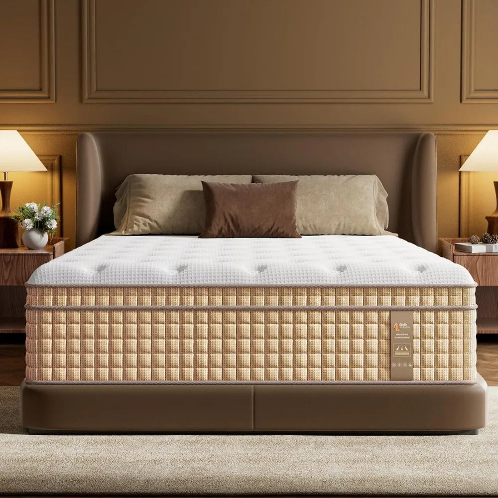 14 Inch Hybrid Mattress – Gel Memory Foam & Pocket Spring for Back Pain Relief, Fiberglass-Free, US Certified