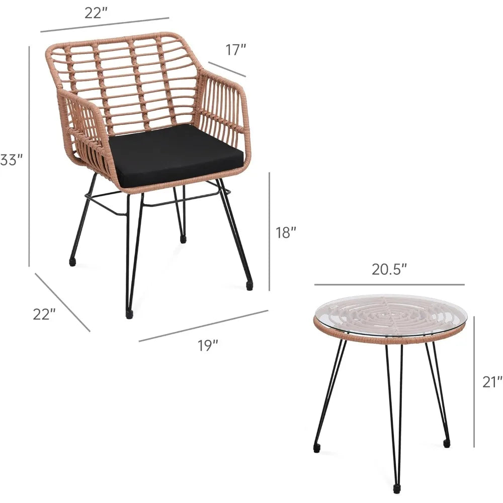 3 Piece seat cushion,all-weather durable garden chair