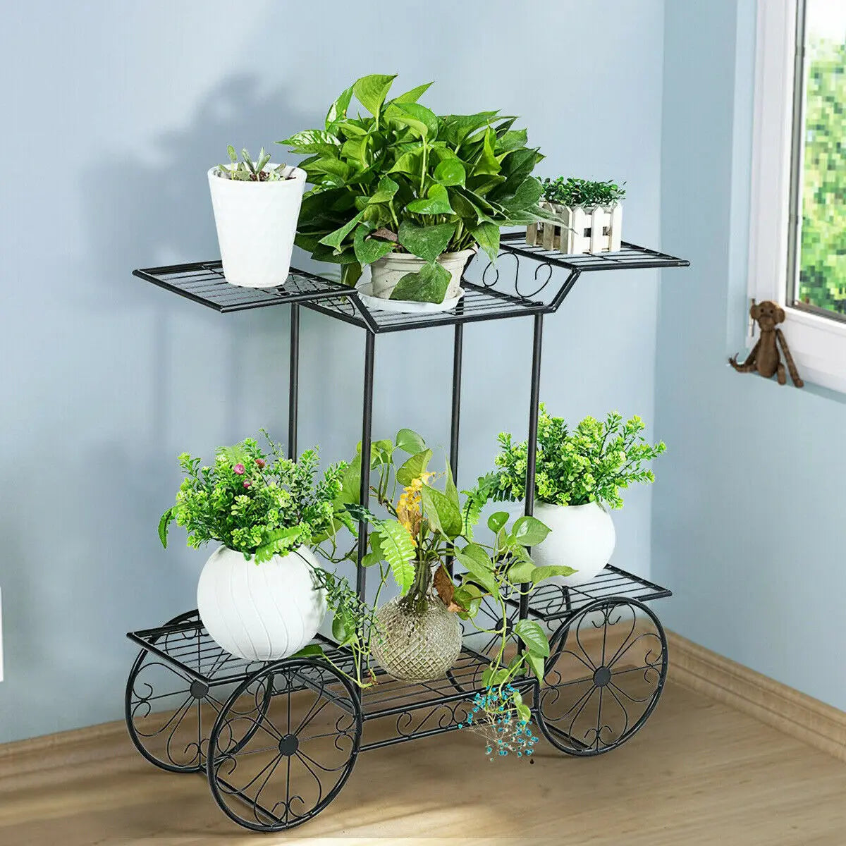 l Plant Stand, Indoor, Garden Cart Wrought Iron