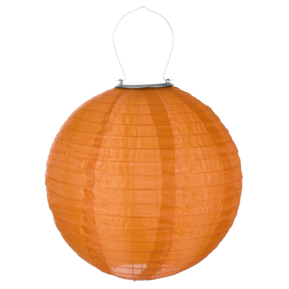 LED Solar Cloth Chinese Lantern Festival Hanging Lamp Waterproof Celebration Lantern 12inch Hanging Paper Lantern for Home Decor