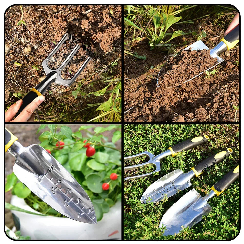 Garden Tool Set 4 Pack For Weeding, Loosening Soil