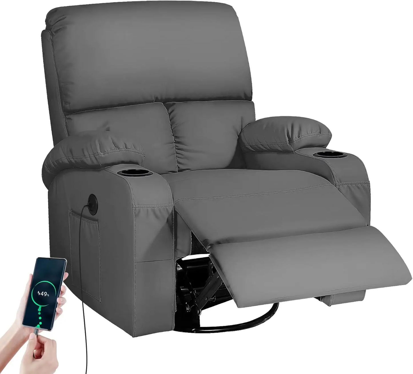 Smart Relaxation Throne – Auto Massage Programs + Whisper-Quiet Swivel Base