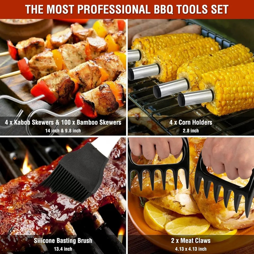 122PCS Men's BBQ Gift, Father's Day, BBQ Grill Set