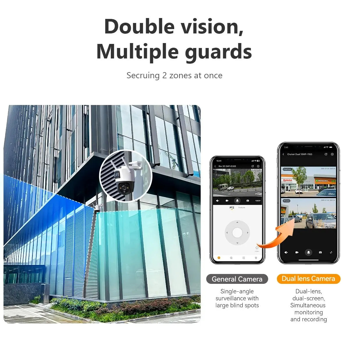 IMOU Cruiser Dual 8MP Dual Lens Outdoor Camera Home Security IP Camera AI Human & Vehicle Detection Surveillance Camera