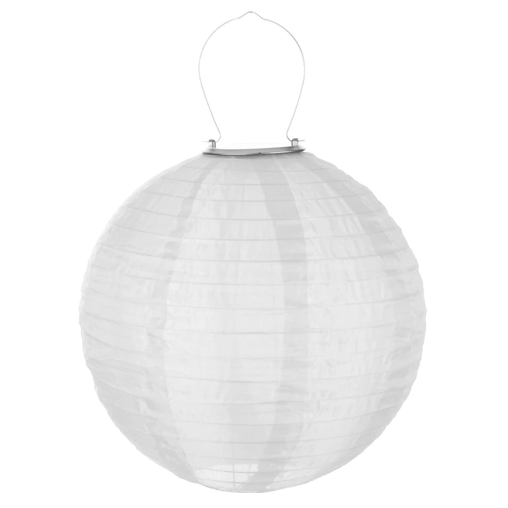 LED Solar Cloth Chinese Lantern Festival Hanging Lamp Waterproof Celebration Lantern 12inch Hanging Paper Lantern for Home Decor