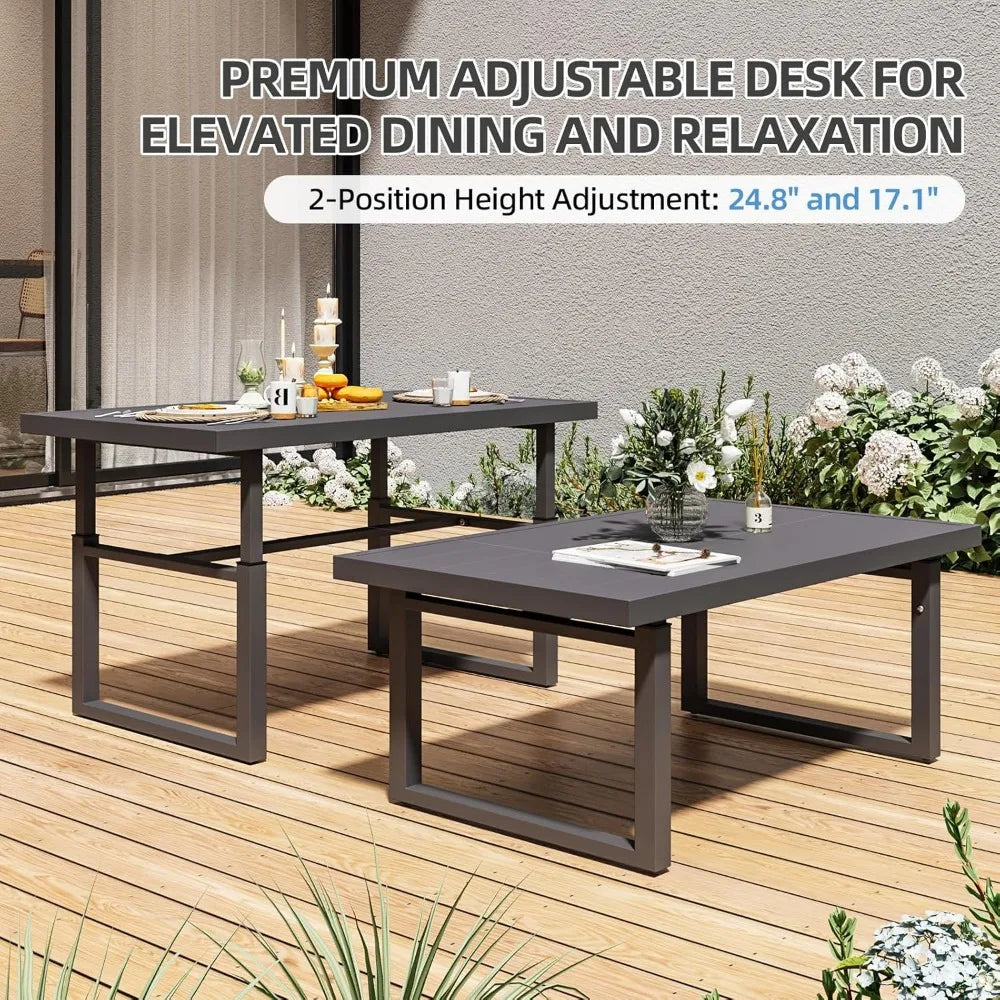 High Back Aluminum Patio Furniture Set