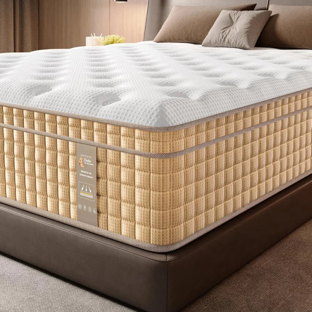 14 Inch Hybrid Mattress – Gel Memory Foam & Pocket Spring for Back Pain Relief, Fiberglass-Free, US Certified