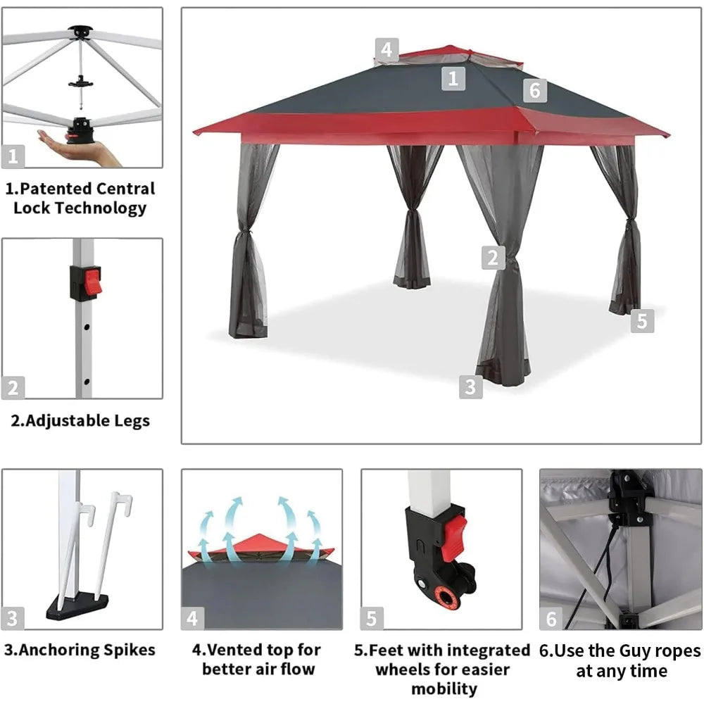 Canopy Tent, Outdoor Gazebo for Backyard & Patio Furniture -
