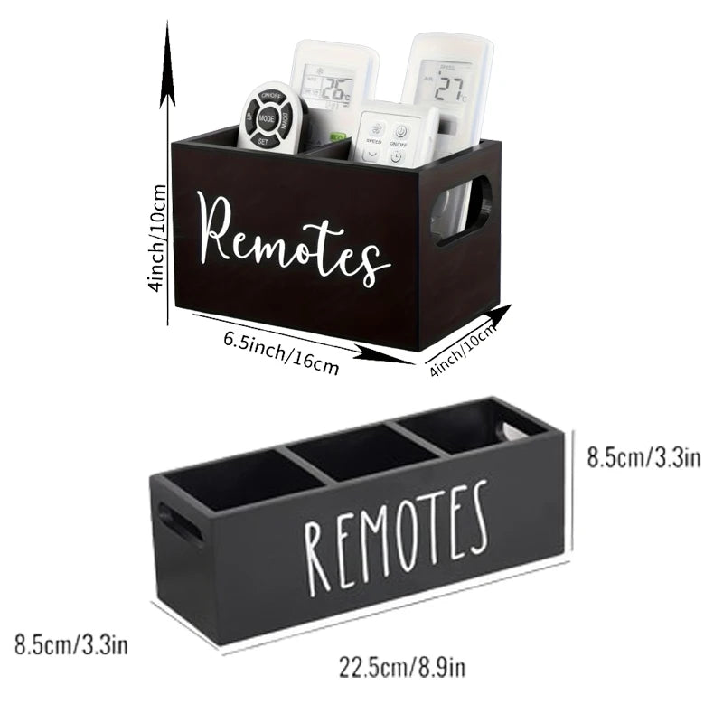 Remote Control Holder for Table Wooden TV Remote Holder Remote Box Storage Organizer Remote Caddy for Bedside Couch