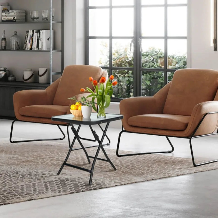 18 Inch Square Patio Bistro Table with Rustproof Frame Patio Coffee Tables