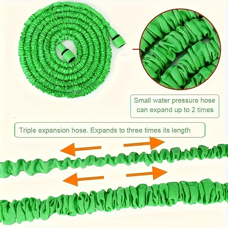 75ft Expandable Magic Garden Hose - High-Pressure, Multi-Function Car Wash & Irrigation Spray Gun Kit with Telescopic Design