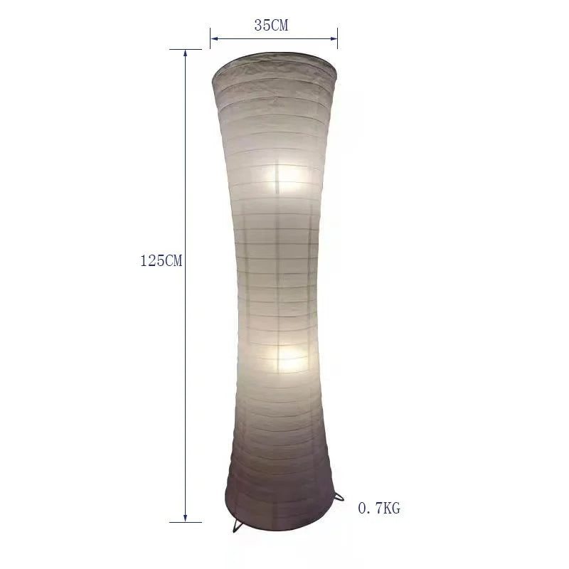 Japanese Wabi Sabi Floor Lamps Paper Lampshade Adjustable Timing Cylindrical Corner Teahouse Homestay Bedroom Office Living Room