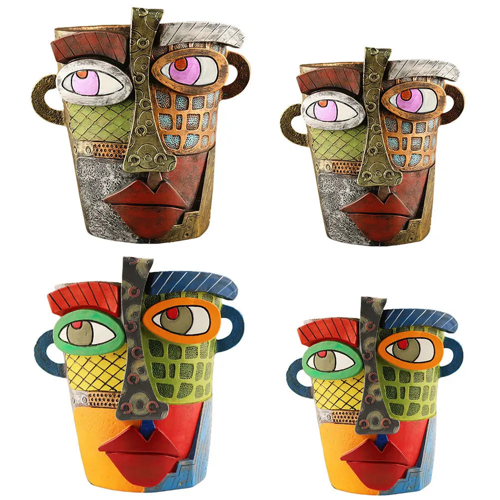 Resin Abstract Beauty Face Flower Pot l Face Abstract Planter for Outdoor Garden Deco