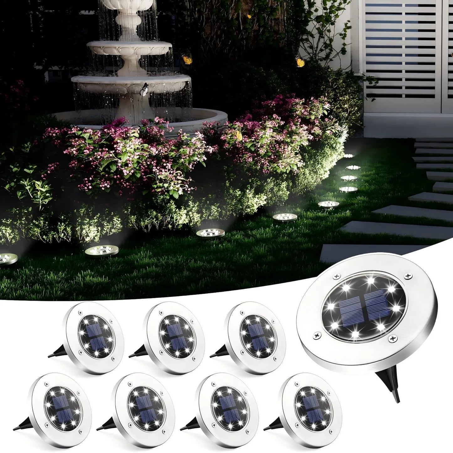 4/8pcs Solar Lights Outdoor,Landscape Lighting for Garden, Yard, Pathway (Cool/Warm White)