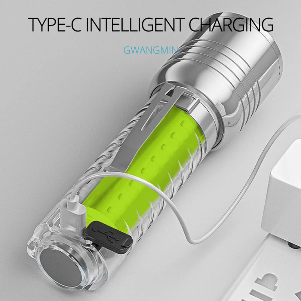 Type-C USB Rechargeable 800LM XHP50 LED Camping Lightss IPX4 for Camping Banknote Verification