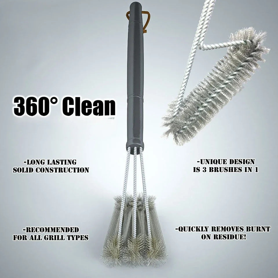 Barbecue Grill Brush Clean Tool Grill Stainless Steel Bristles Non-stick Cleaning Brushes Barbecue Accessories