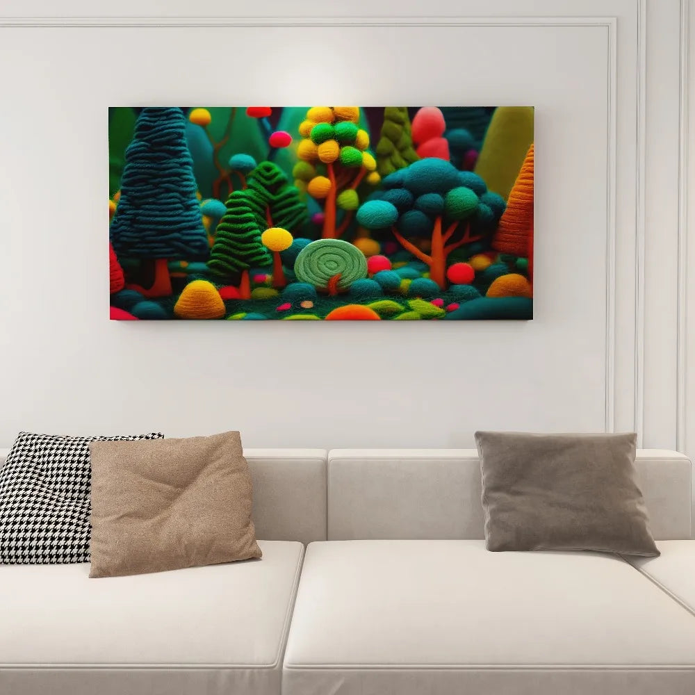 An abstract green tree canvas wall art, light green decorative poster,suitable for interior,