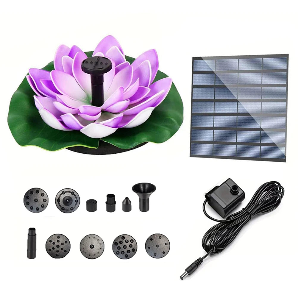 Lotus Solar Water Fountain Brushless Pump Floating Garden Fountain