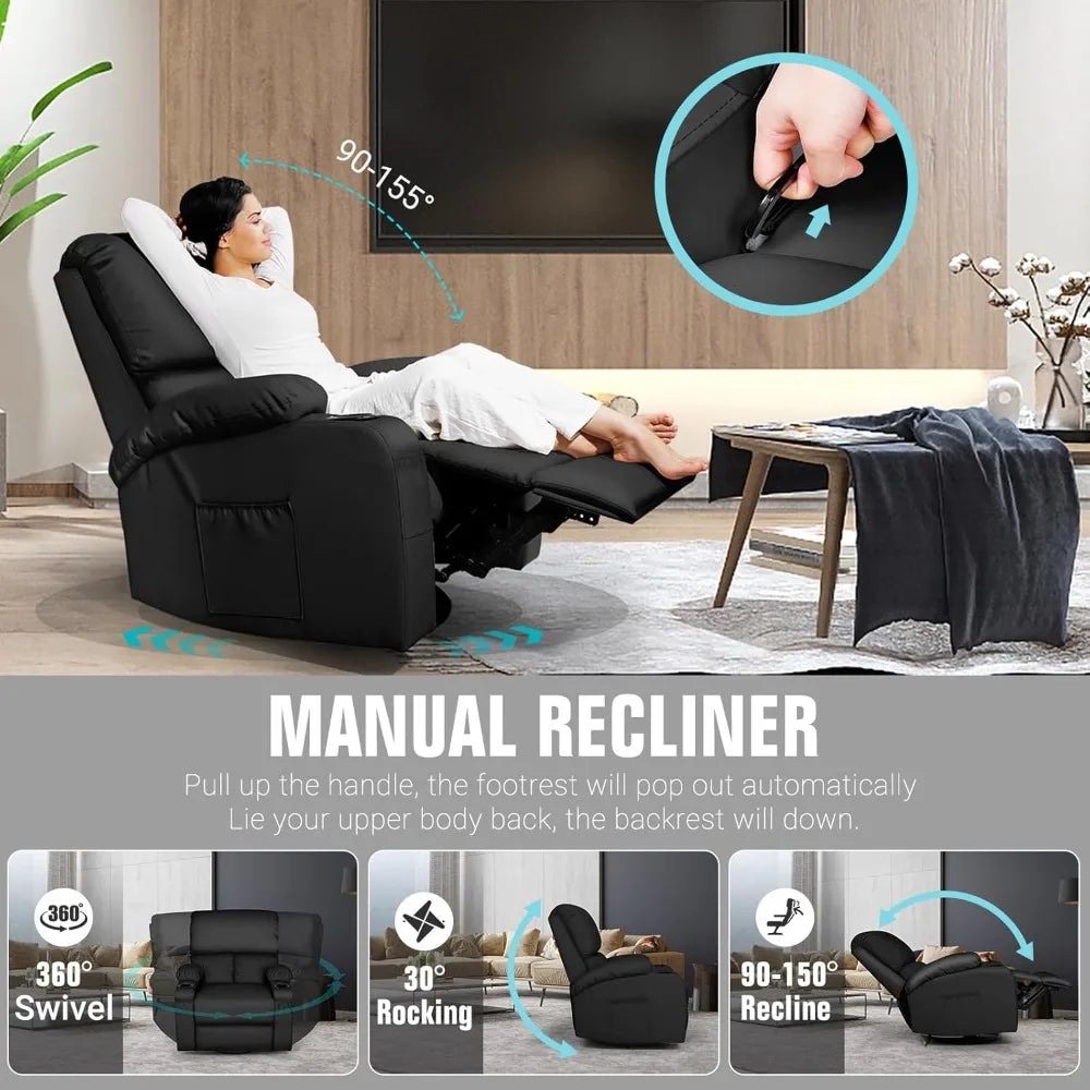 Smart Relaxation Throne – Auto Massage Programs + Whisper-Quiet Swivel Base